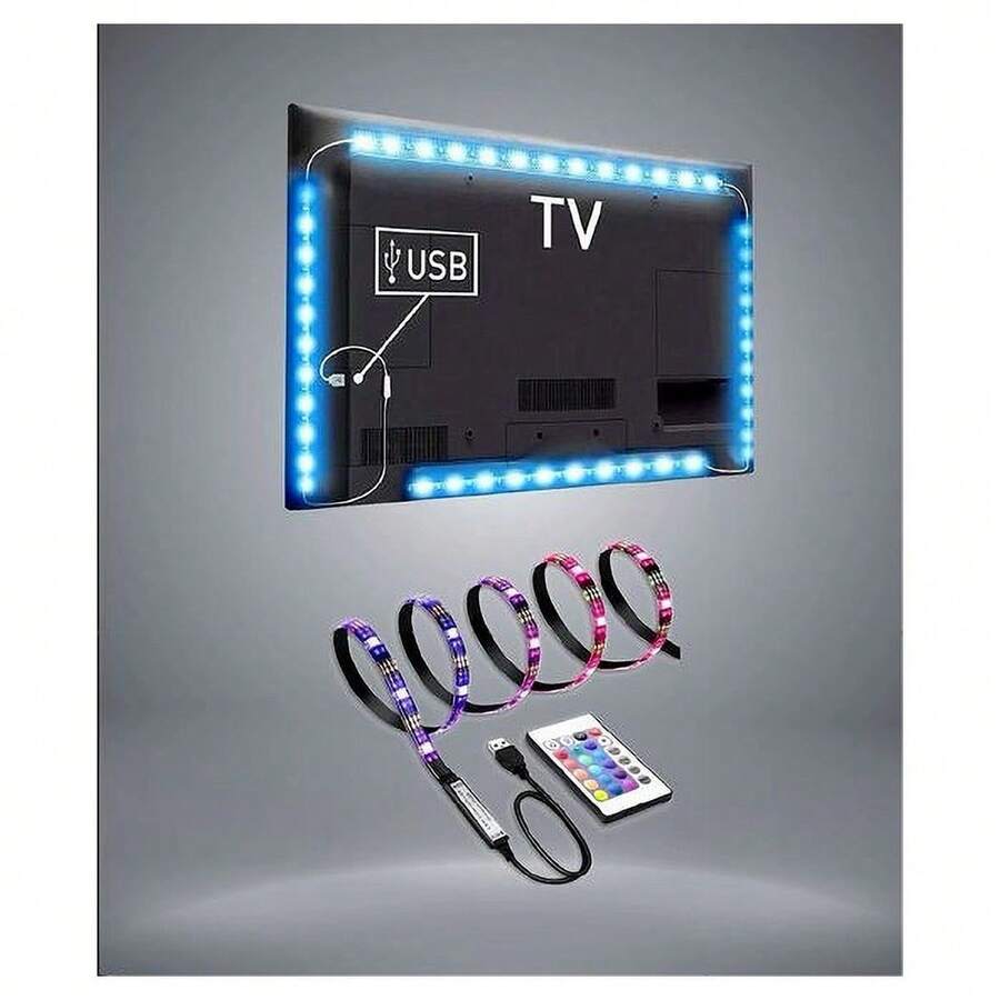 OISE ART STORE Striscia Led Per Retroilluminazione Tv Monitor Rgb Smd 5050 3mt Usb Dc5v 5050rgb-5v - - Multicolore - Visualizzare 1
