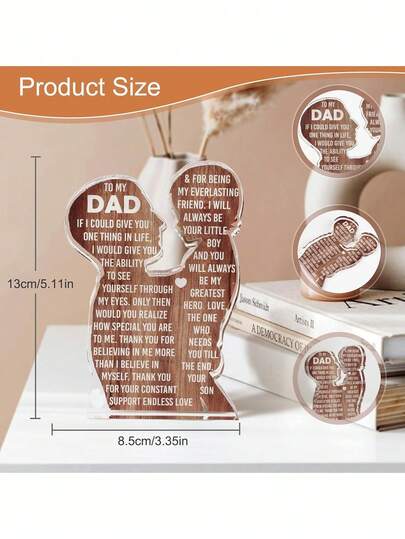 1pc Personalized Acrylic Photo Frame, Elegant Desktop Decor, Suitable For Office And Home, Birthday And Christmas Customized Gift, Modern Decoration