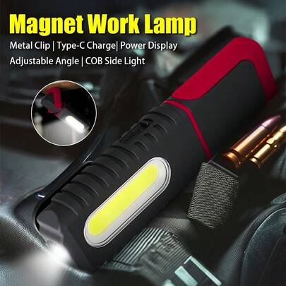 1pc Multifunctional Dual Light Core Portable Flashlight, Strong Magnetic Adsorption/360° Hook Type-C Fast Charging