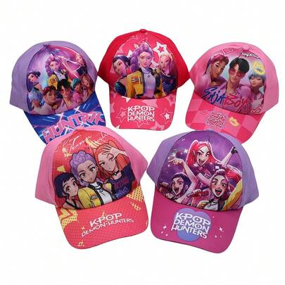 1pc Kids Witch Hunting Graphic Baseball Cap, Cartoon Anime Merchandise, Unisex Toddler Sun Hat