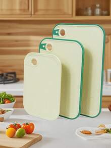 1/3PCS Plastic Cutting Board Set Thickened Cutting Board Cutting Meat Board Kitchen Preparation Board Cooked Food, Raw Food Separation Household Fruit Cutting Board Preparation Board Plastic Cutting Board, Kitchen Supplies - Multicolor - View 2