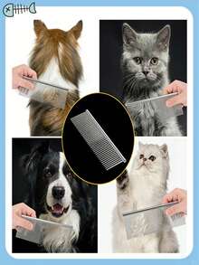 4pcs Blue Pet Grooming Set - Cat/Dog Deshedding Brush, Bathing Massage Glove, Flea Comb, Furniture Scratching Pad - Multicolor - View 7