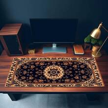 1pc Mouse Pad | Rug Mouse Mat | Water Resistant Desk Mat | Gift For Gamers | Cute Desk Mat | Persian Rug Design Desk Mat - Mouse Pad - View 3
