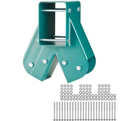 A-Frame Middle Swing Set Brackets, Heavy Duty Carbon Steel Swing Set Hardware With Mounting Hardware, DIY Swing Set Bracket Swing Set Kit For 101.6x101.6mm Legs & 101.6x152.4mm Beam, Green 3Pcs