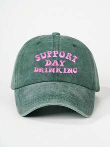 1pc Women's Embroidered "SUPPORT DAY" Washed Baseball Cap, Adjustable, Casual Sun Protection Hat Suitable For Valentine's Day, Spring/Autumn Travel, Versatile, Unisex Youth Y2K Style Sun Hat - Baseball Cap - View 27