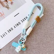Cute Thin Rope 1pc Cute Cat Pendant Face Short Wrist Strap Cartoon Pendant Hanging Chain Hanging Decoration Mobile Phone Hanging Rope Fixed Clip Phone Case Hanging Rope Key Chain ID Card Small Bag Wrist Strap Outdoor Travel Sports Handbag Hanging Rope With Clip Spring Gift Birthday - Multicolor - View 11