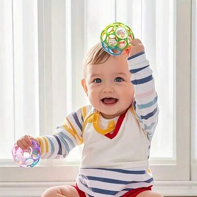 Best Newborn Gift: Soft Grip Ball Rattle - Sensory Development Toy, Enhances Hand Grasping Ability