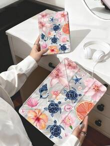 Ocean Elements Tablet Case Compatible With IPad Air 11-Inch M3 2025 / M2 2024, IPad Air 5th Generation 2022 , IPad (A16) 11 Inch 11th Generation 2025,Compatible With Samsung Galaxy Tab,Kindle Paperwhite 12th Gen 2024, Clear Back ,Fashion Pattern Protective Case,Automatic Sleep And Wake-Up Function, Airbag Protection, Suitable For Gifts And Office Use - Multicolor - View 8