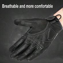 户外摩托车手套，触屏全指手套，摩托车骑行自行车登山户外运动手套，男女款 - 黑色 - 查看 4