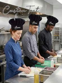 Customized Text Baker/Chef Hat, Adjustable Personalized Name Chef Hat, Professional Chef Hat, Baking Enthusiast Chef Hat Gift, Chef Gift - A - View 1