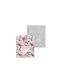 - 2 Mantas de bebé de 30 x 40 Pulgadas, Lindas y esponjosas para bebés, Ropa de Cama de Cuna, Cuna, carriola, Color Gris Nube + Flor de Minky,41015374 - Café integral - Ver 1
