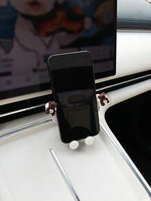 Cartoon Bear Car Phone Holder, Creative Car Air Vent Mount Gravity Sensor Navigation Bracket - A - View 3