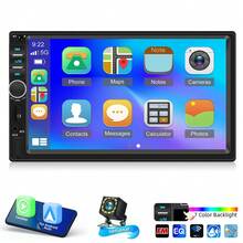 1Din 7" Retractable Screen HD Car MP5 Player BT Car Radio Supports FM BT USB Phone Mirror-Link - A - Xem 1
