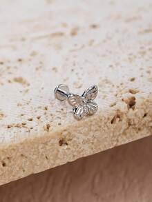 1pc Elegant Titanium Steel Butterfly Stud Earrings, Suitable For Women's Daily Wear - Butterfly - View 4