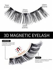MAANGE 3 Pairs Magnetic Natural False Eyelashes ,Reusable Natural Manga Eyelashes,Natural Manga Lashes Cat-Eye Fluff Wispy Soft Lashes Fake Eyelashes False Eyelashes Strip,Natural Soft Eyelash Crisscross Wispy Fluff Lashes,Naturally Slender, Curled And Enlarged Eyes,For Women To Use Travel, Party,Natural Eye Lashes,Girl Day Gift ﻿ - Black - View 8