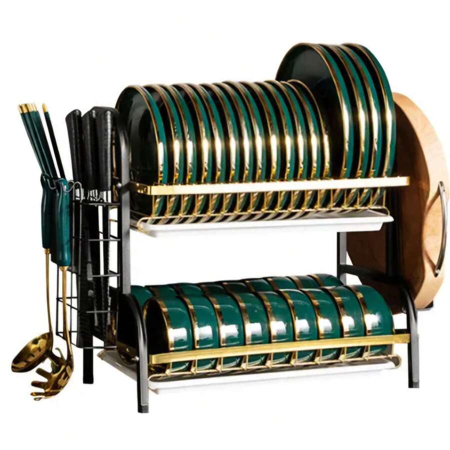 Escurridor Trastes BOWL RACK De Trastes Inoxidable 2 Niveles De mesa. Posee 2 niveles. Dimensiones: 25cm de ancho x 40cm de largo x 40cm de alto. - Multicolor - Ver 1