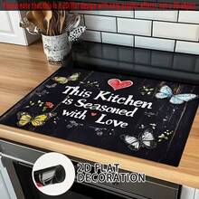 1pc 2D Flat Butterflies And Heart Stove Cover Protector | Inspirational Kitchen Decor For Countertops, Dining Room, Living Room Settings - Phong cách 6 - Xem 4