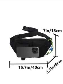 (Excluding Pendant Accessories)1pc Men's Nylon Fanny Pack Casual Fashion Letter Solid Color Adjustable Strap Sport Gym Commute Casual Husband Thanksgiving Bag Messenger Bag Rider Bag Christmas Men Bag Sling Bag Winter Christmas Fanny Pack Bum Bag - Black - View 6