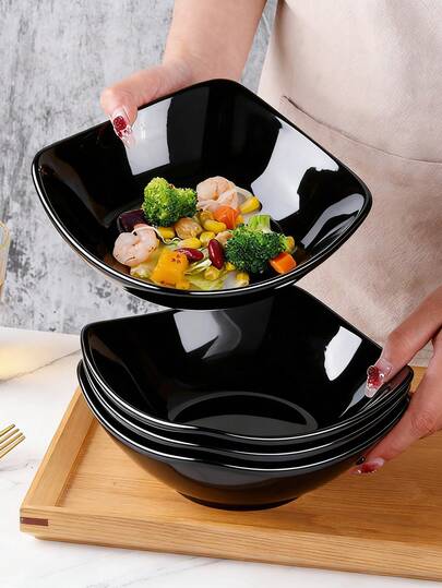 Juego de 2/4/6/8/10 tazones de plástico, tazones de servir para la cocina, tazones blancos grandes para sopa, avena, pasta, aperitivos, aptos para microondas y lavavajillas