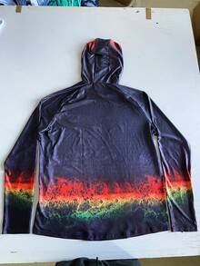Fishing Hoodie Sailing Shirt Surfing Face Cover Neck Summer Men Long Sleeve Hunting Jersey Fish Gear Beach Tops Wear Climbing Uniform Angling Sports - Red - View 7