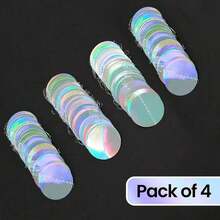 4pcs 53ft Holographic Iridescent Circle Garland - No DIY | Disco Theme Hanging Garland For Party Decorations - 彩色 - 查看 3