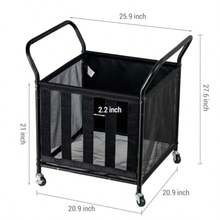 carrito organizadorCarrito rodante de almacenamiento de múltiples pelotas deportivas de tela de malla MyGift con marco de metal  mate y asas en ángulo para baloncesto fútbol equipo de jaula de pelotas para - como en la foto - Ver 6