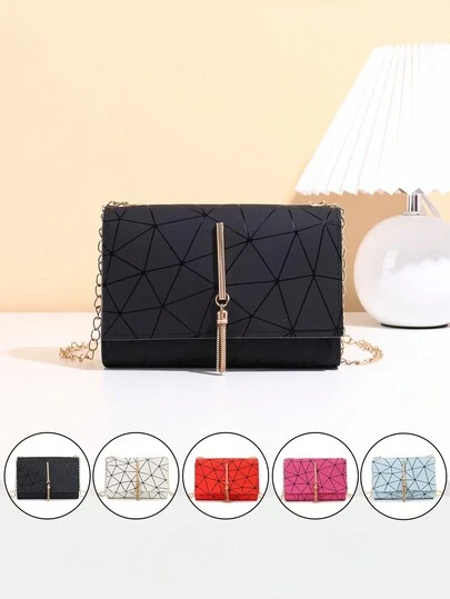 1pc Girls Fringe Decor Flap Crossbody Bag, Quilted Shoulder Bag, Mini Minimalist Sling Bag, Suitable For Daily Use, Ideal Gift Choice