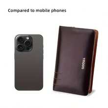 Dual Layer Zipper Clutch Bag, Large Capacity, Multi-Compartment, Fashion Design With Card & Cash Slots, Suitable For Business Travel And Gift - Brown - View 8