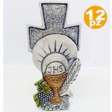 OISE ART STORE Set 12 Bomboniere Croce Comunione Eucarestia Calice Bianco Ceramica Soprammobile - - Multicolore - Visualizzare 1