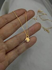 1件925纯银字母A-Z光滑锁形饰品，送给女朋友、母亲、姐妹的最佳礼物 - 字母項鍊 - 查看 2