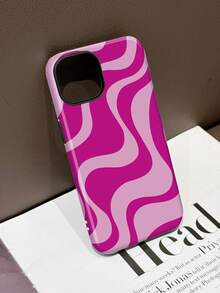 Wave Ripples 1pc Glossy Artistic Water Wave Pattern 2-In-1 Protective Hard Phone Case Compatible With Samsung/ 11/12/13/14/15/16/17 Pro Max - Multicolor - View 2