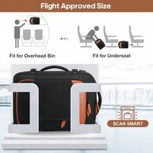 UKEIN Travel Backpack, 17Inch/ Laptop Backpack, Carry-On Approved Bag For Men & Women, Waterproof Luggage With Packing Cubes, Shoe Pocket, Personal Item Size For Flights - 黑色 - 查看 6