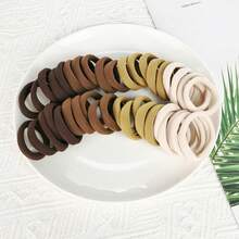 Brown 40-Pack, Seamless Thickened Cloth Scrunchies Women Elastic Rubber Band Hair Ties Hair Accessories Women - A2-Nâu 40 - Xem 5