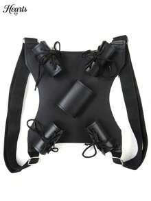 1 Dây đeo kiếm đôi bằng da PU có thể điều chỉnh cho lễ hội Carnival Deadpool, phụ kiện hóa trang hiệp sĩ thời Phục Hưng Trung Cổ, chiến binh Viking, áo vest, giá treo vũ khí, trang phục sinh nhật, tiệc độc thân, Halloween, lễ hội Carnival. - màu đen - Xem 3