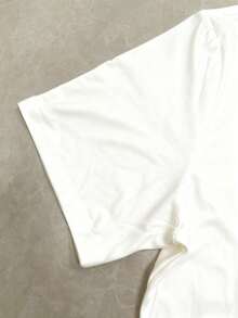 Disney Men's Fashionable Casual Streetwear, Print Short-Sleeved T-Shirt. - White - View 3