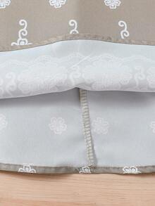 1 pieza Vestido largo de verano con cuello en V, mangas con volantes y estampado floral para niñas - Caqui - Ver 7