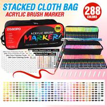 1 قطعة أقلام تحديد أكريليك 288/168/120/72/60/48/36/24/12 لون، حبر سائل بطرف ناعم، غير شفاف، مقاوم للماء، قابل للمزج، لإمدادات الرسم والغرافيتي DIY - علامات الاكريليك - مشاهدة 24
