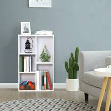 Kids Bookcase, Bookshelf With 5 Compartments, Storage Shelf - Cloud White - View 7