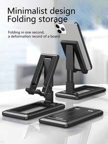 1个可折叠手机支架，桌面支架，创意可调节便携支架 - 白色 - 查看 4