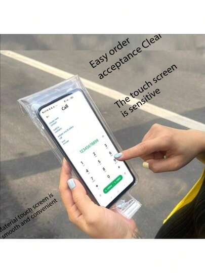 New Model, Universal Phone Waterproof Bag For Delivery Riders, With Clip Holder, Touchscreen, And Rain Protection Cover.