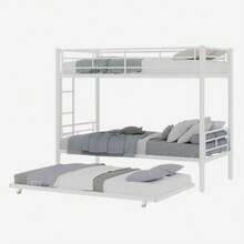 Kids Bed Frames, Headboards & Footboards - White + Iron + Bedroom - View 3