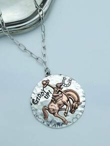 1件 Artsy Natural GIDD UP 双色豹纹吊坠串珠项链 - 復古銀色 - 查看 9