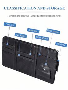 Car Sun Visor Storage Bag With Multi-Pocket Organizer, Universal Fit For Most Vehicles, Keeps Sunglasses, Cards, Driver's License, Registration And Insurance Documents Neatly Accessible, Clutter-Car Interior Companion For Daily Commute, Road Trip Essentials, And Fashion Accessories, Simple Quick-Access Storage Solution For Driving Essentials, Durable Lightweight Design, Perfect For Passengers And Driver, Streamlined Vehicle Organization Accessory For Everyday Use - Multicolor - View 8