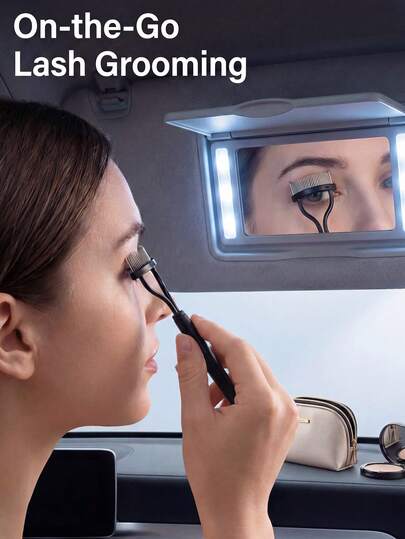 1支睫毛梳眉刷睫毛分离器睫毛膏涂抹器睫毛夹带梳盖，弧形设计化妆刷工具