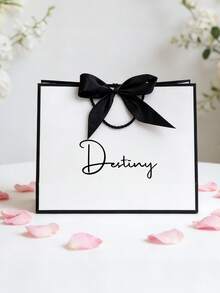 1pc Personalized Bridesmaid Gift Bags, Customize Text,Custom Wedding Gift Bags, Bachelorette Party Bag, Bridal Party Gift Bag, Ribbon Gift Bag,Elegant Gift Bag,Personalized Bridesmaid Gift Bag, Elegant Bridal Party - Multicolor - View 13