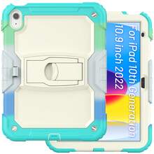适用于 iPad (A16) 第 11 代/Air11/Air13 M3 (2025) 第 9/8/7 代 (2021/2020/2019) 的重型防震保护壳，坚固耐用的硬壳保护套，内置支架，适用于 10.2 英寸 iPad 2021/2020/2019。 - 迷彩淺藍 - 查看 13