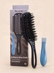 1pc Large Curling Hair Brush - Suitable For Curly Hair, Unisex, Flexible And Easy To Comb - For Dry And Wet Hair, Perfect For Curly Hairstyles, Separates Curls, Adds Volume - Anti-Static, Heat-Resistant Styling Tool - Multicolor - View 14