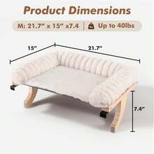 Cat Window Sill Perch,A Sturdy Wood & Metal Frame Supports A Plush, Cushioned Bed. The Zippered Cover Is Removable For Easy Cleaning. Ideal For Any Cat.Medium, White. - Kích thước trung bình (21,7''x15'') - Xem 3