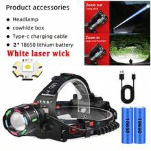 High Brightness Long Range LED Headlamp, Adjustable Zoom Headlight Flashlight Searchlight Suitable For Camping Fishing - With 18650 Battery - View 9
