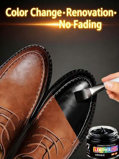1 Piece 30g Leather Colorant (Black, White, Brown) Resin Material For Repairing Faded, Scratched, Or Worn Shoe Uppers Includes Application Sponge Suitable For Sofas, Leather Bags, Belts, Shoes, And Steering Wheels
